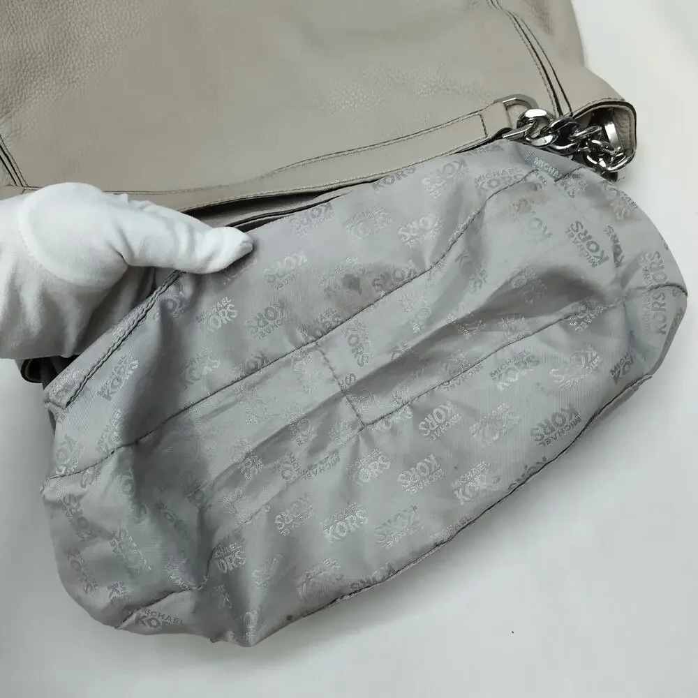 Michael Kors Gray Pebbled Leather Zipper Closure Hobo Shoulder Bag